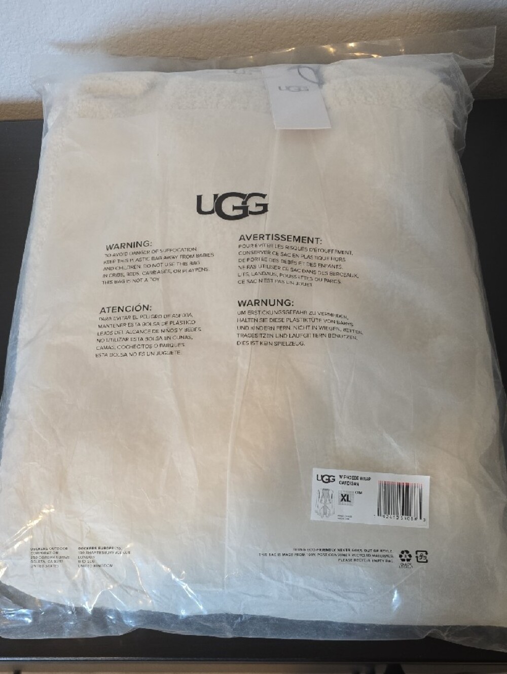UGG Cream W Phoebe Wrap Cardigan Label - Picture 2 of 4